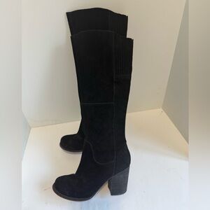 Maiden Lane Tall Black Suede Boots. Size 7M